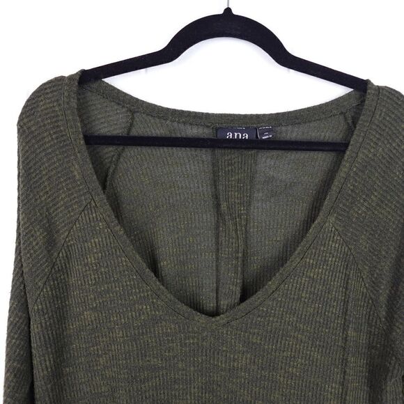 a.n.a. Womens Green Long Sleeved Ribbed Top X-Large - Picture 4 of 8